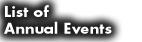 List of Annual Events