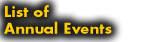 List of Annual Events