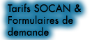 SOCAN Tariffs