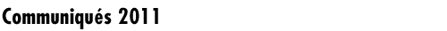 media releases 2011