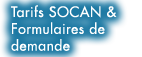 SOCAN Tariffs